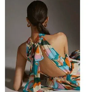 NWT Anthropologie Maeve Keyhole Halter Maxi Dress NWT Anthropologie Maeve Keyhole Halter Maxi Dress